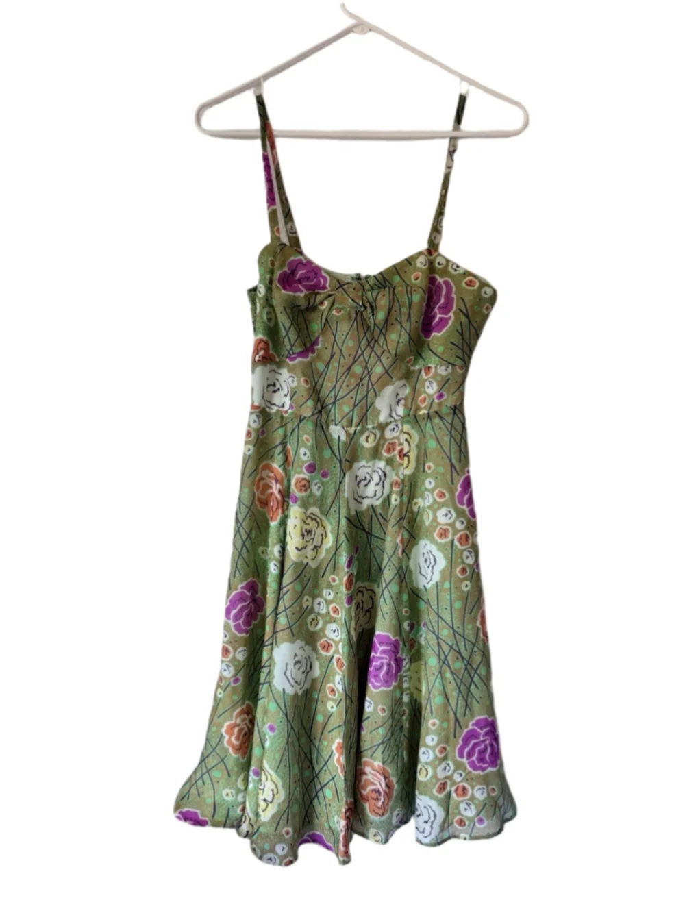 anthropologie green bow dress Girls From Savoy Floral Mini Size 2 Y2K Cottagecore swim-apres